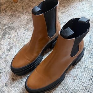 Zara Brown and Black Ankle Boots